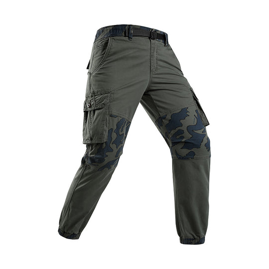 Herren Robust‑Tactical Cargohose mit Camouflage‑Kniepaneelen, Elastischem Saum und Utility‑Taschen Nord Taschen