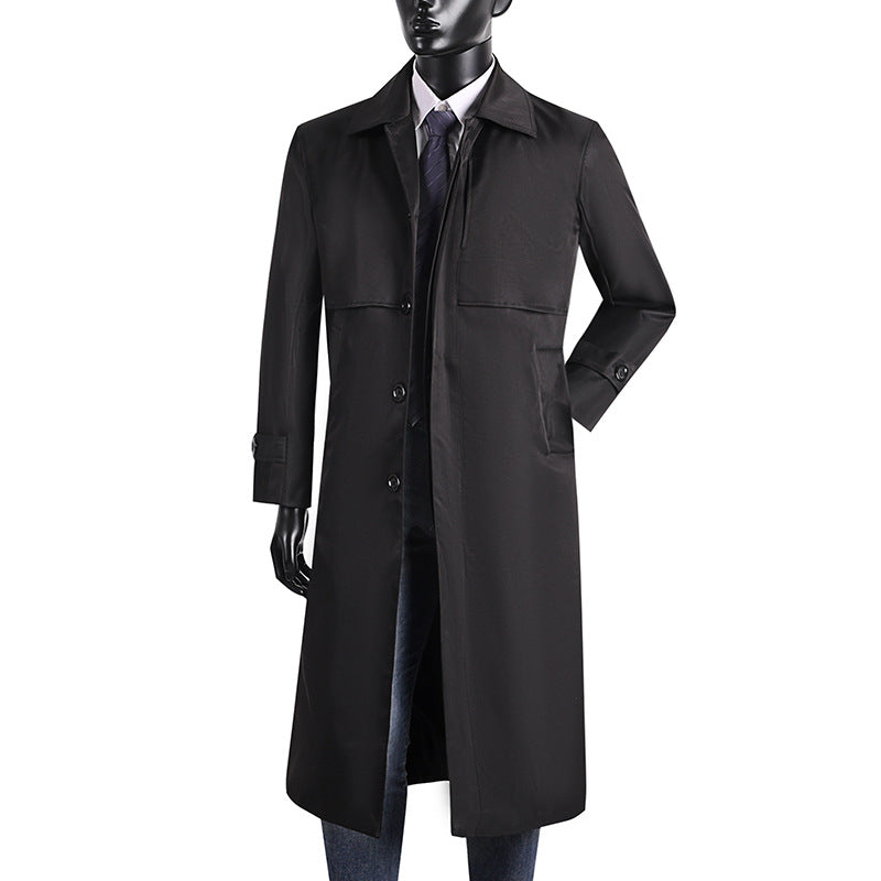 Herren langer Trenchcoat mit verdeckter Knopfleiste und wasserabweisender Ausstattung Nord Taschen