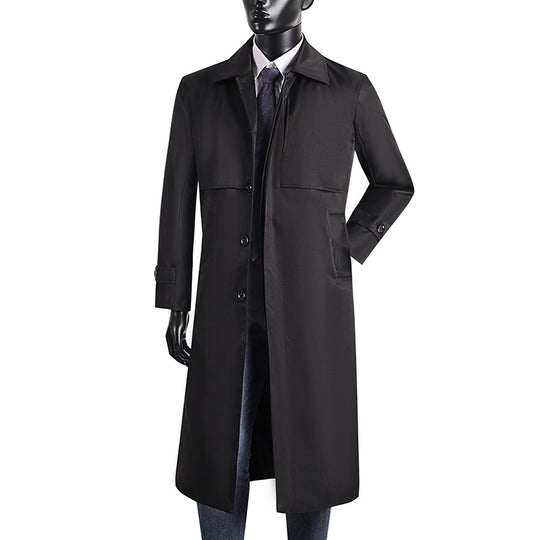 Herren langer Trenchcoat mit verdeckter Knopfleiste und wasserabweisender Ausstattung Nord Taschen
