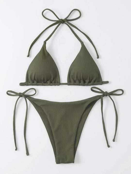 Damen Triangel-Bikini mit raffinierter Rüschung