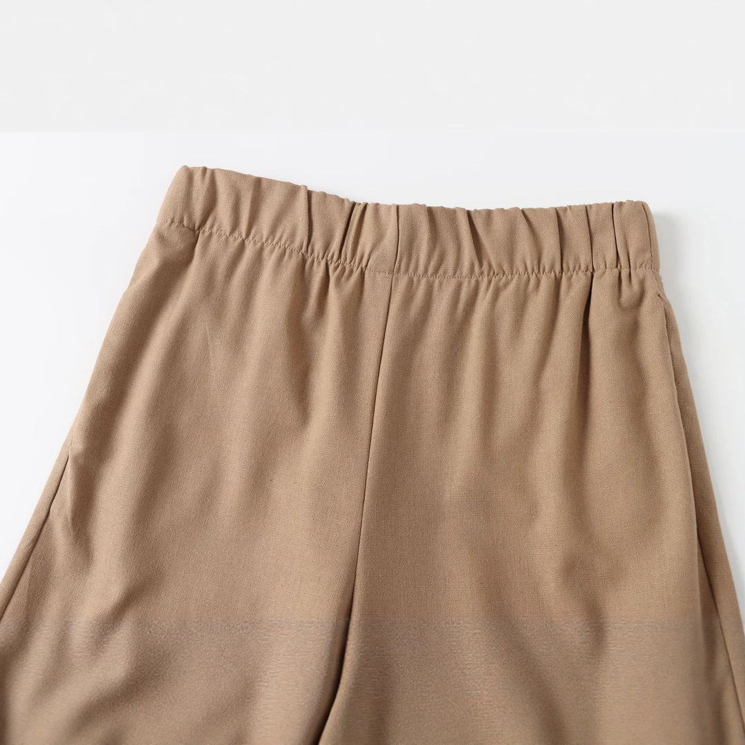 Damen Weite Culotte-Hose mit elastischem Bund und geradem Bein Nord Taschen
