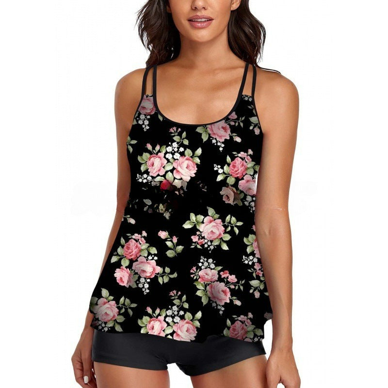Damen Sportliches Tankini-Set mit bequemem Shorts und verstellbaren Trägern Nord Taschen