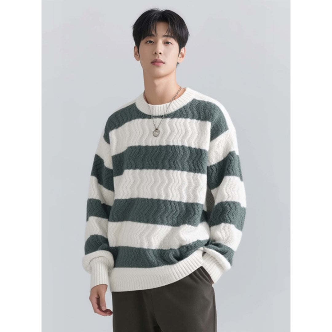 Herren Grobstrickpullover mit Wellenmuster Nord Taschen