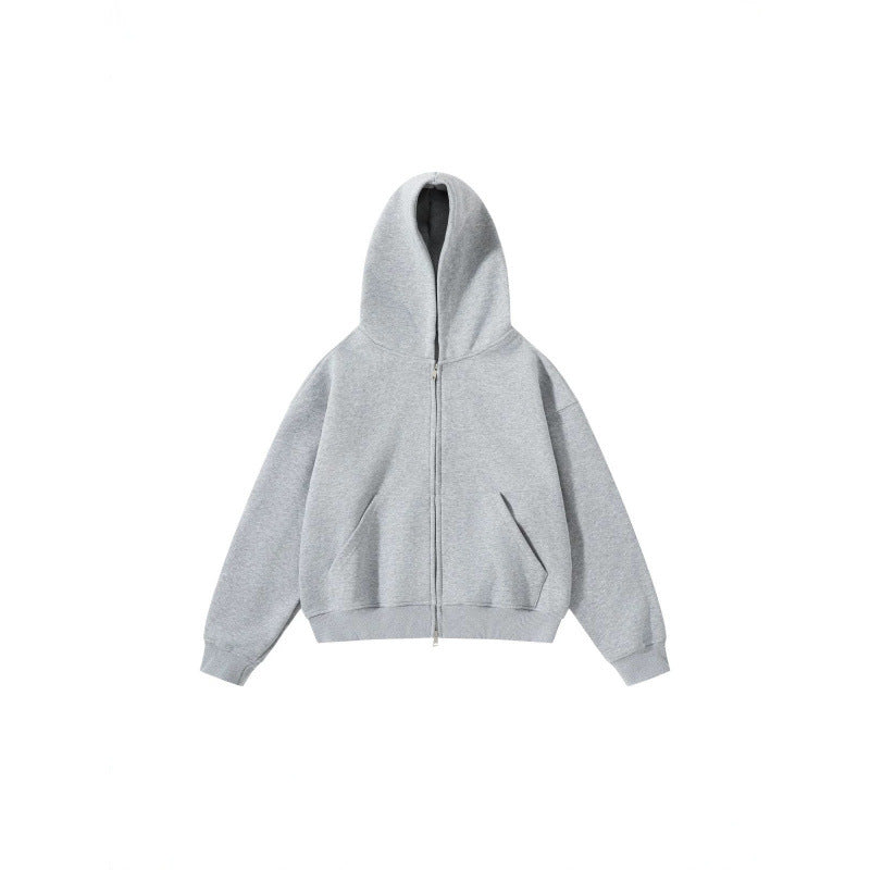 Unisex Oversize Kapuzenjacke mit durchgehendem Reißverschluss und Kängurutaschen aus Baumwoll-Fleece Nord Taschen