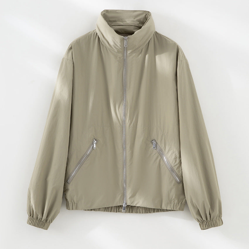 Damen Ultralight Übergangsjacke mit hohem Kragen, diagonalen Reißverschlusstaschen und elastischem Saum Nord Taschen