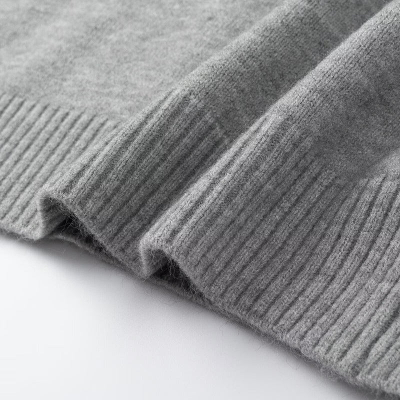 Damen Strickpullover mit Denimkragen und zweiknopf-Poloblende Nord Taschen