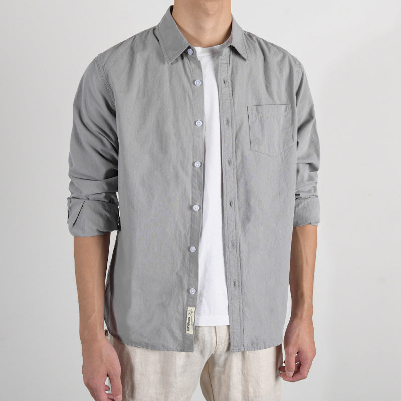 Herren Leichtes Baumwoll‑Leinen Overshirt mit Brusttasche und Relaxed‑Fit Nord Taschen