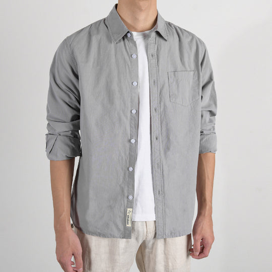 Herren Leichtes Baumwoll‑Leinen Overshirt mit Brusttasche und Relaxed‑Fit Nord Taschen