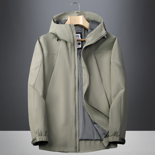 Herren Softshell Regen- und Übergangsjacke mit Kapuze, winddichter Membran und atmungsaktivem Meshfutter Nord Taschen