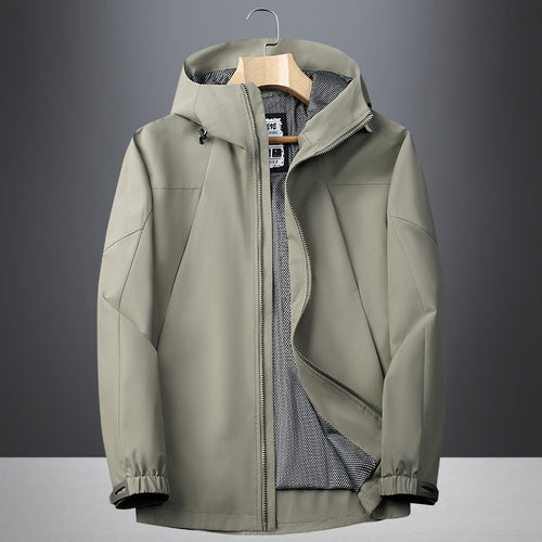 Herren Softshell Regen- und Übergangsjacke mit Kapuze, winddichter Membran und atmungsaktivem Meshfutter Nord Taschen