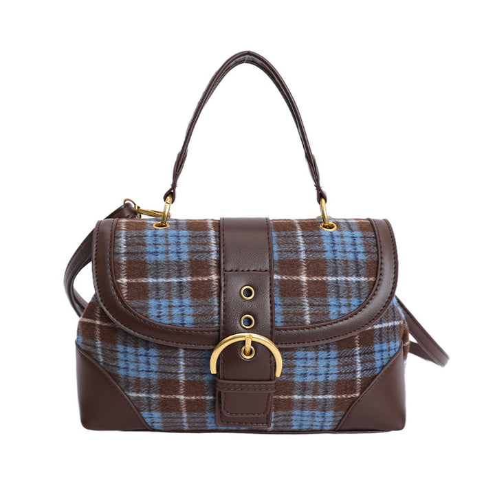 Damen Handtasche mit modernem Karomuster und elegantem Verschluss Nord Taschen