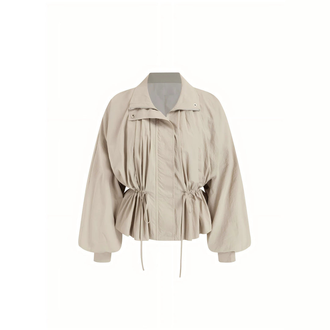 Damen Modische Bluse mit Raffung und Taillenzug Nord Taschen