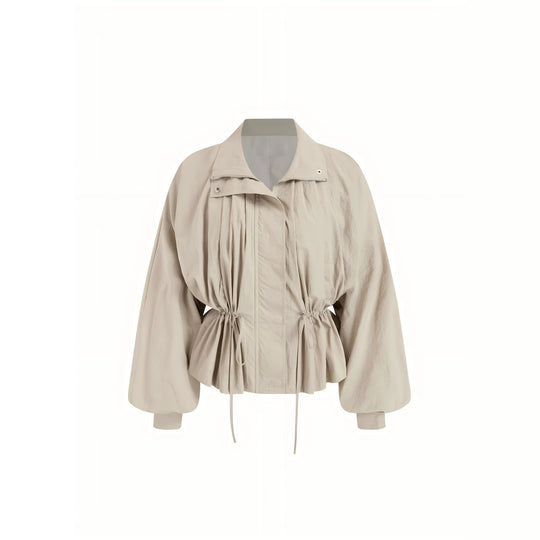 Damen Modische Bluse mit Raffung und Taillenzug Nord Taschen