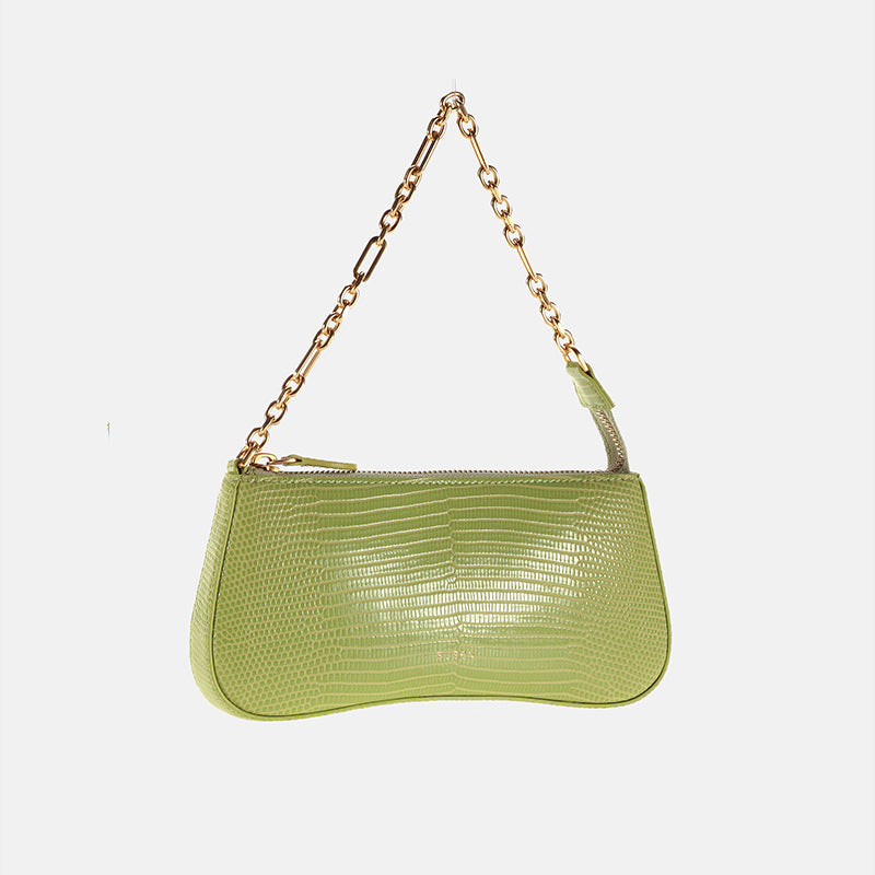Damen Clutch im Schlangenleder-Look mit Kettenriemen Nord Taschen