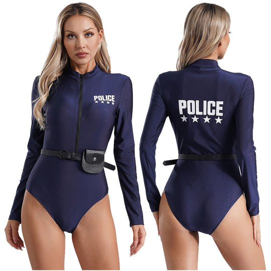 Damen Polizei-Kostüm mit figurbetontem Schnitt und praktischen Zubehör Nord Taschen