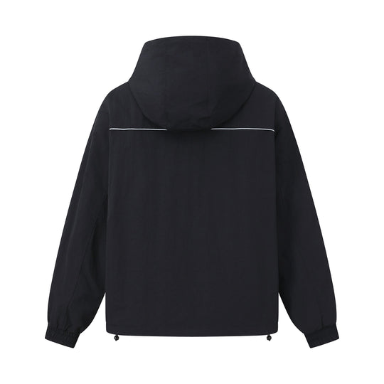 Unisex Leichtgewichtiger Boxy-Kapuzenblouson mit Zwei‑Wege‑Reißverschluss und Kordelzugsaum Nord Taschen