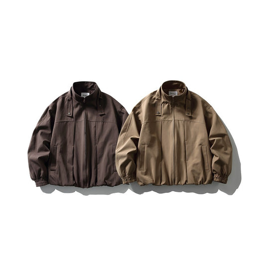 Herren Boxy-Blousonjacke im Overshirt-Stil mit Stehkragen und Riemen-Detail Nord Taschen