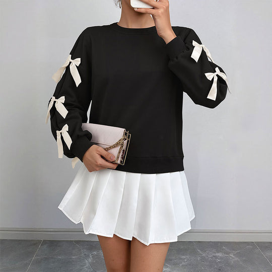 Damen Modischer Pullover mit Schleifchen Nord Taschen