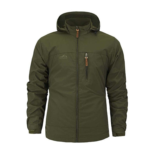 Herren Multifunktionale Softshell-Outdoorjacke mit Kapuze, Brustreißverschluss und atmungsaktivem Futter Nord Taschen