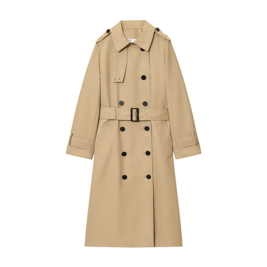 Damen 50+ klassischer Trenchcoat mit Doppelreihe, Taillengürtel und Schulterriegel Nord Taschen