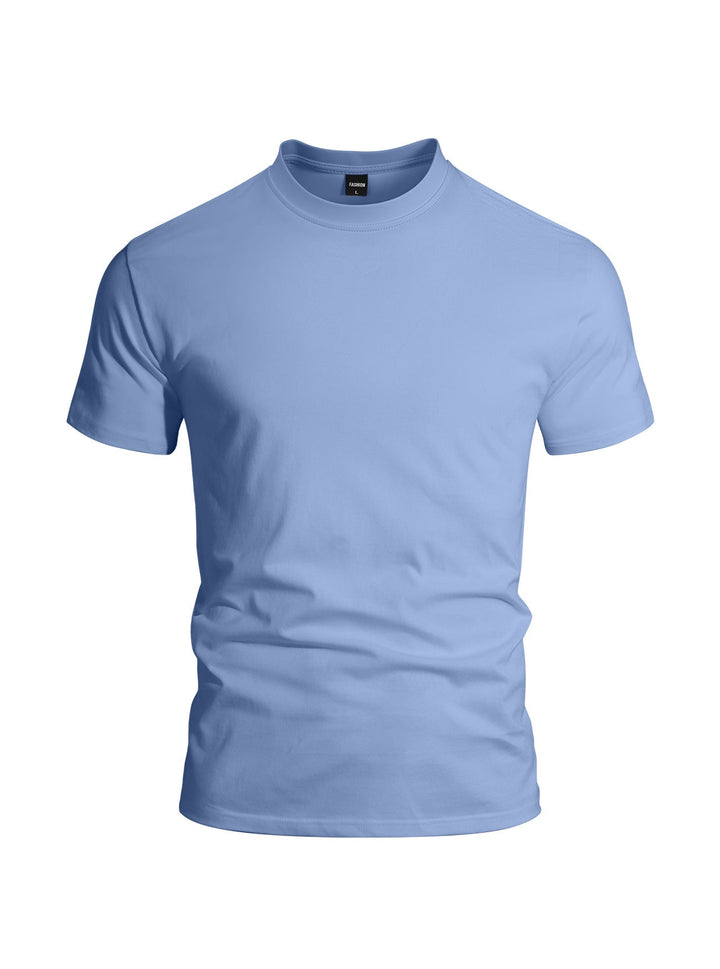 Herren nan eng anliegendes Rundhals-Basicshirt aus Singlejersey mit verstärktem Nackenband
