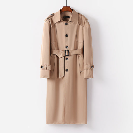 Damen Langer klassischer Trenchcoat mit Schulterpatten, Knopfverschluss und verstellbaren Manschetten Nord Taschen
