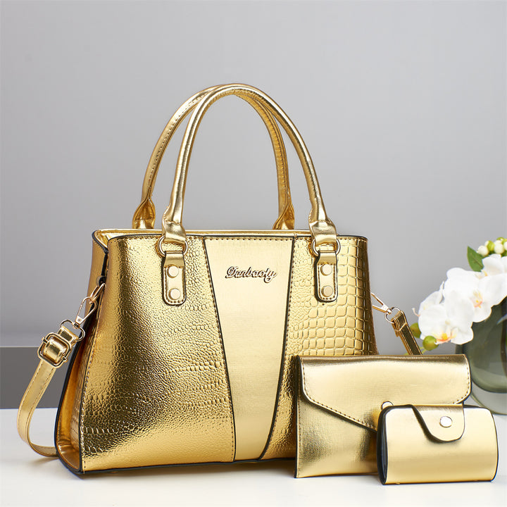 Damen elegante Handtasche mit strukturierter Oberfläche und abnehmbarer Mini-Clutch Nord Taschen