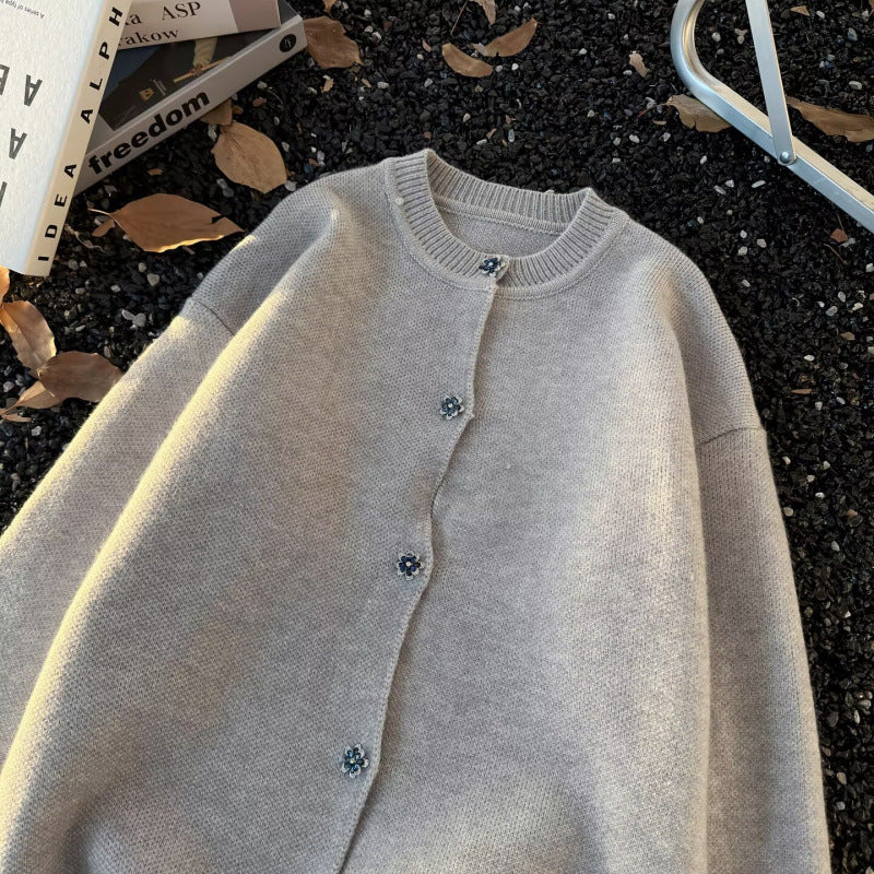 Unisex Kuscheliger melierter Feinstrick-Pullover mit Raglanärmeln und geripptem Rundhals Nord Taschen