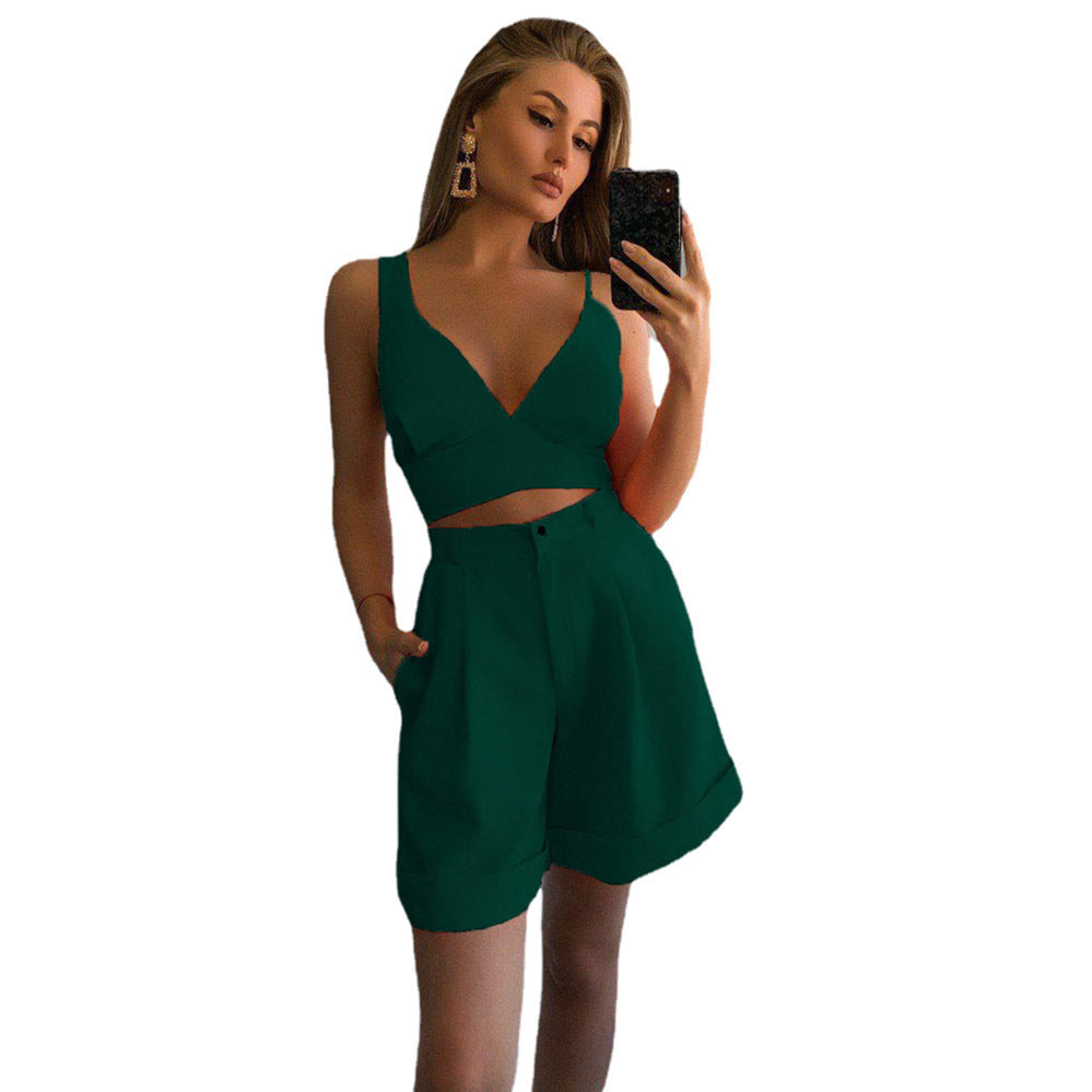 Damen Zweiteiliges Ensemble mit Crop-Top und Shorts Nord Taschen