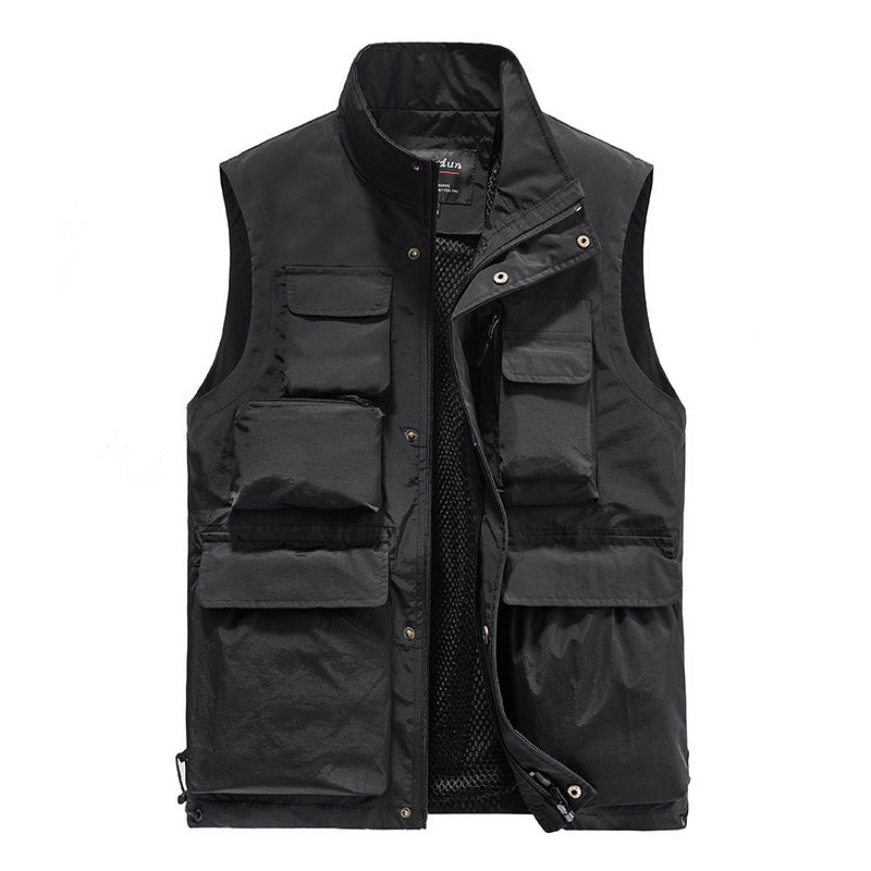 Herren Multifunktionale Outdoor-Utility-Weste mit fleecegefütterter Thermo-Innenlage und Mehrfachtaschen Nord Taschen