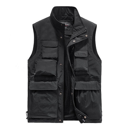 Herren Multifunktionale Outdoor-Utility-Weste mit fleecegefütterter Thermo-Innenlage und Mehrfachtaschen Nord Taschen