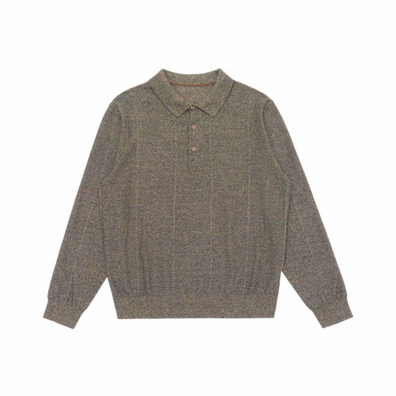 Herren Feinstrick-Poloshirt mit Henley-Knopfleiste, Rippbündchen und leicht kastigem Schnitt Nord Taschen