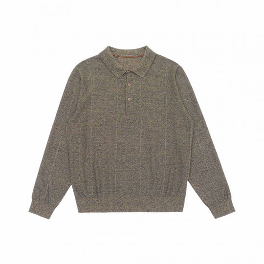 Herren Feinstrick-Poloshirt mit Henley-Knopfleiste, Rippbündchen und leicht kastigem Schnitt Nord Taschen