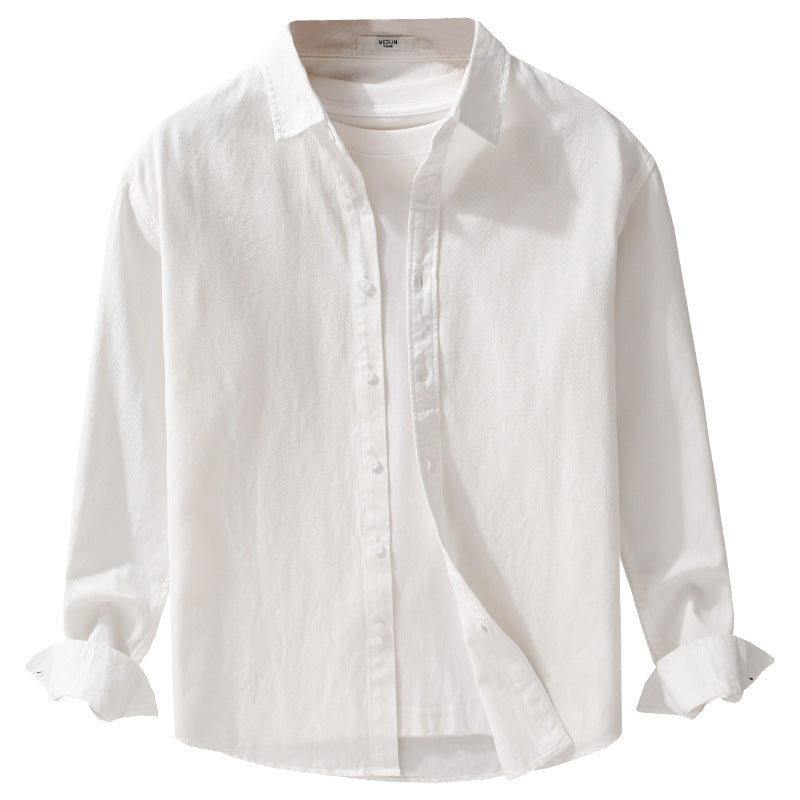 Herren Texturiertes Baumwoll-Hemdjacken-Overshirt im Relaxed-Fit mit Kentkragen Nord Taschen