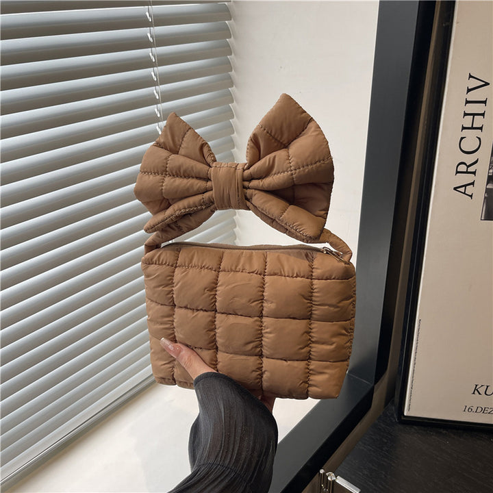 Damen geflochtene Umhängetasche mit stilvollem Schleifendetail Nord Taschen