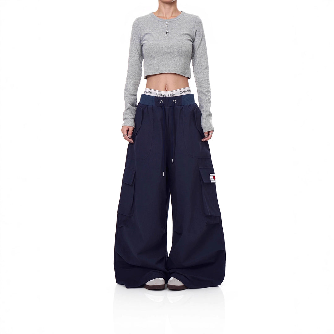 Damen Weitgeschnittene Cargo-Hose Nord Taschen 1787981945