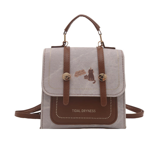 Damen Trendige Umhängetasche mit Katzenmotiv und praktischem Klappverschluss Nord Taschen