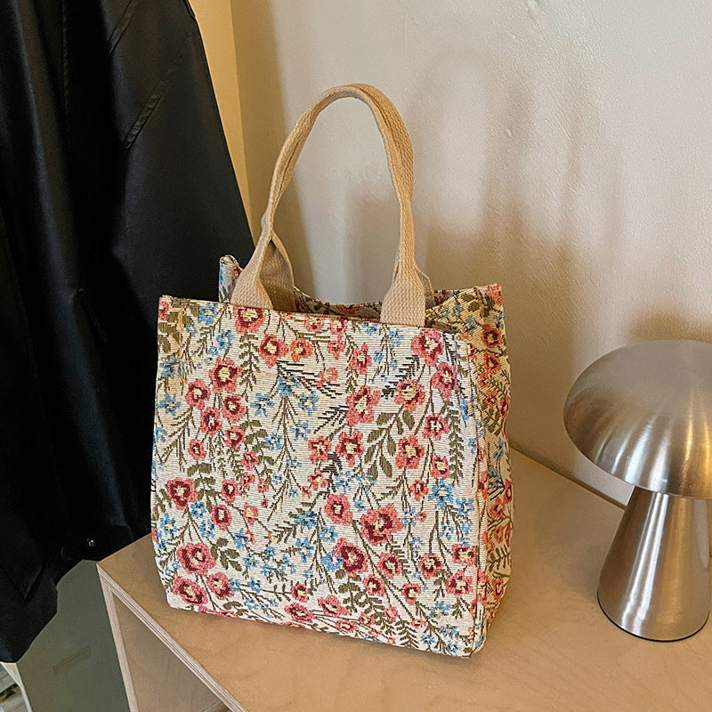 Damen Tragetasche mit floraler Stickerei Nord Taschen