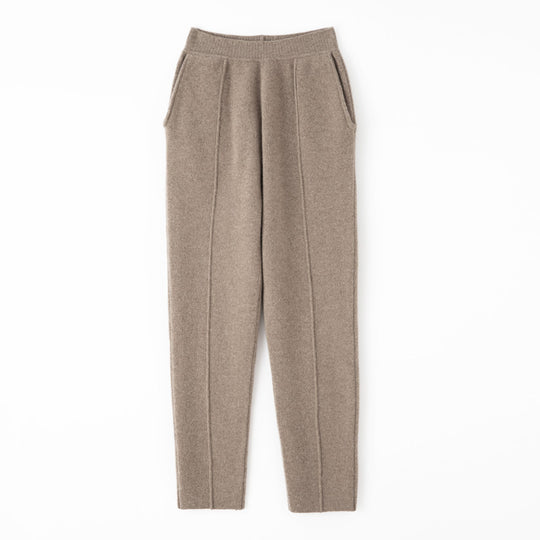 Damen Strickhose mit schmaler Beinform, elastischem Bund und Bügelfalte Nord Taschen