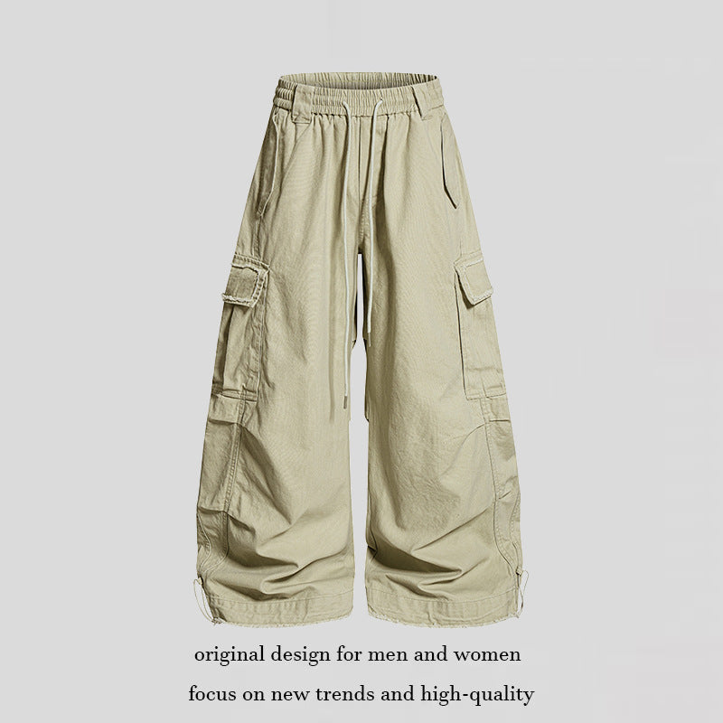 Damen Weite Cargo-Hose mit elastischem Bund, Cargo-Taschen und verstellbarem Saum Nord Taschen