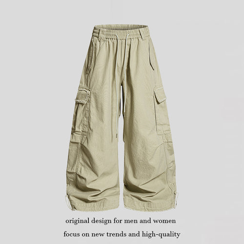 Damen Weite Cargo-Hose mit elastischem Bund, Cargo-Taschen und verstellbarem Saum Nord Taschen