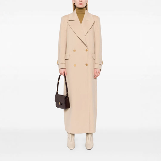 Damen Maxi-Mantel mit doppelreihiger Knopfleiste, weitem Revers und Pattentaschen Nord Taschen
