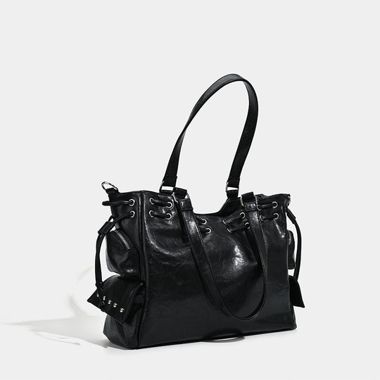 Damen Handtasche mit dekorativer Schnürung und abnehmbarem Schulterriemen Nord Taschen