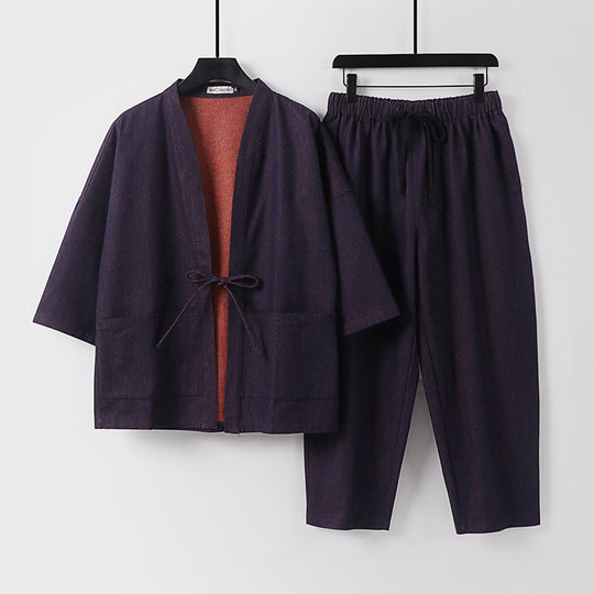 Unisex Kimono-Jacke und lockere Bundhose im Denim-Look Nord Taschen