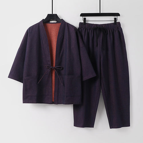 Unisex Kimono-Jacke und lockere Bundhose im Denim-Look Nord Taschen