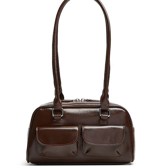 Damen Handtasche mit praktischen Taschen und glänzender Oberfläche Nord Taschen
