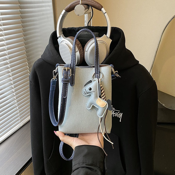 Damen Mini-Shopper-Tasche mit niedlichem Tieranhänger Nord Taschen