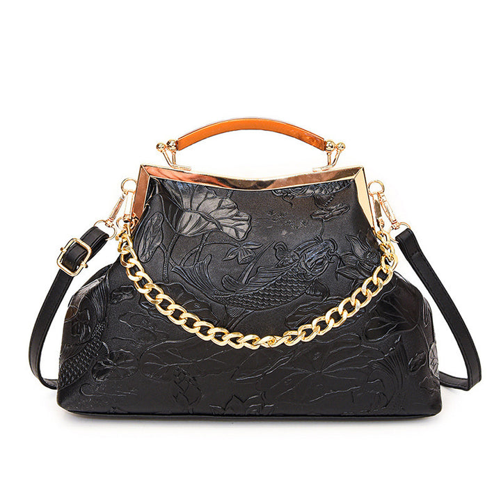 Damen elegante Handtasche mit floralem Präge-Design Nord Taschen