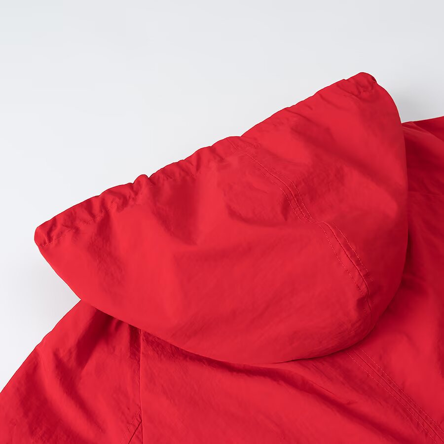 Damen Leichte Kapuzen-Boxy-Übergangsjacke mit Tunnelzug und elastischen Bündchen Nord Taschen