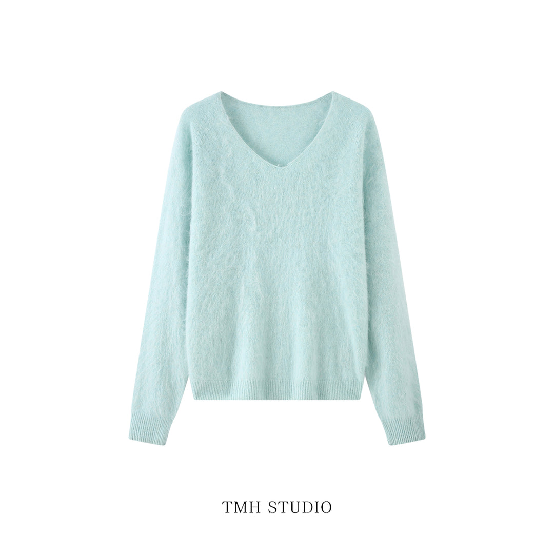Damen Feinstrick-Cardigan in Mohair-Optik mit stoffbezogenen Knöpfen Nord Taschen